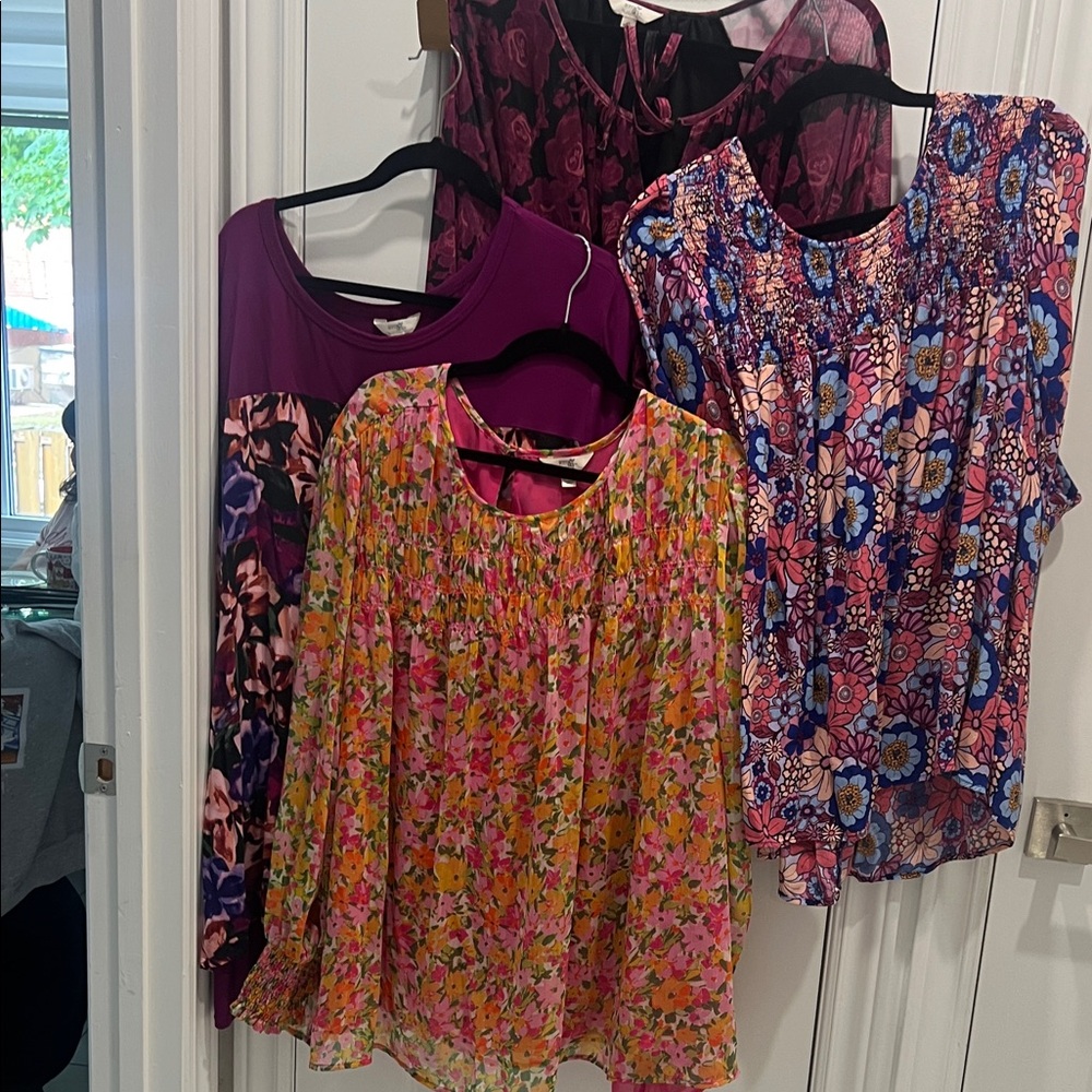 Terra & Sky Floral Blouse - Pink and Yellow